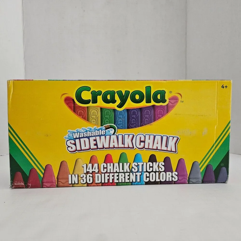 Crayola Washable Sidewalk Chalk 144 Pieces 36 Different Colors New Sealed